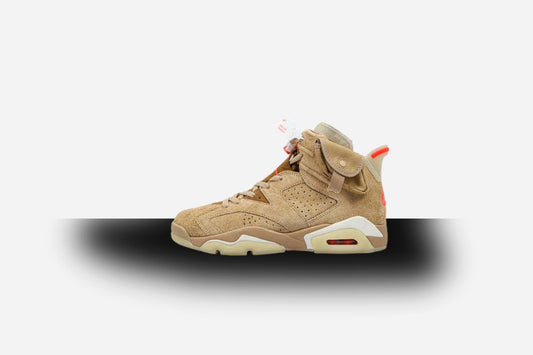 Air Jordan Retro 6 X Travis Scott British Khaki/Sail/Bright Crimson