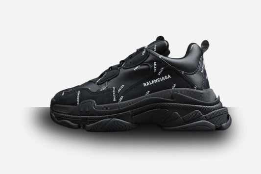 Balenciaga Triple S Black Logo White