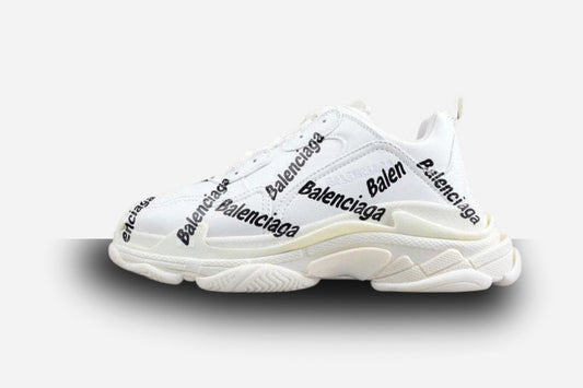 Balenciaga Triple S White 'Logotype Black'