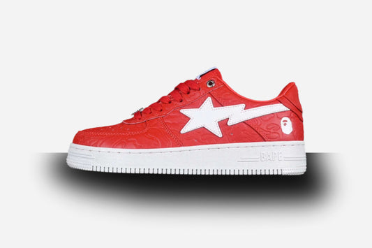 BAPE Bapesta #3 'Line White-Camo Red'