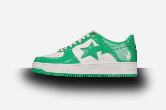 BAPE Bapesta #6 'Patent Leather White-Green'