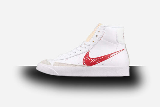 NK Blazer MID Zoom 77 Scribble White/Red-Sail