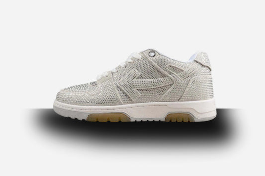 Off-White Out Of Office OOO Low Tops Silver Strass