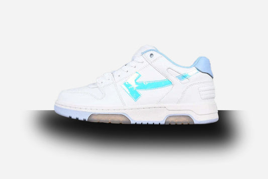 Off-White Out Of Office OOO Low Tops White Iridescent Blue