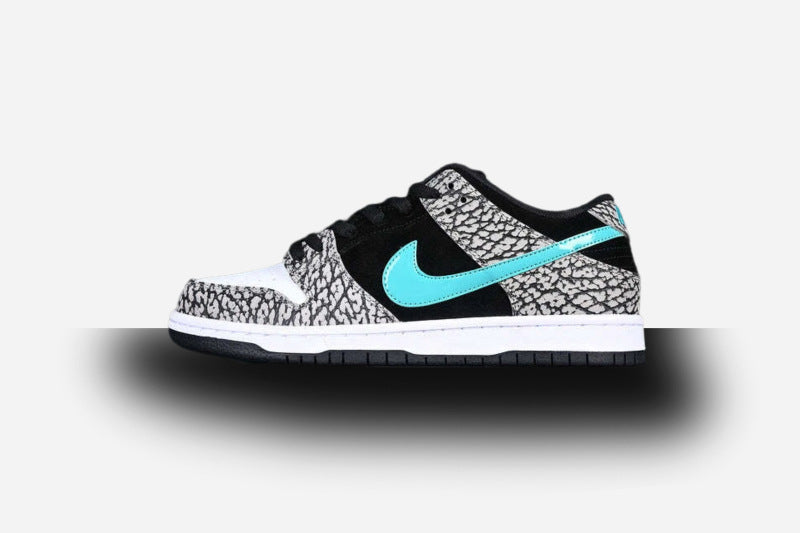 SB Dunk Low Pro Atmos Elephant Grey/Black/White-Clear Jade