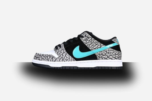 SB Dunk Low Pro Atmos Elephant Grey/Black/White-Clear Jade