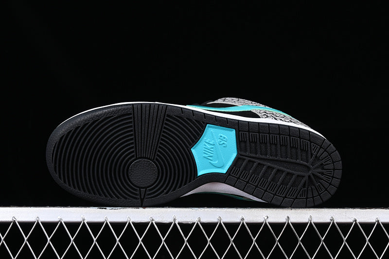 SB Dunk Low Pro Atmos Elephant Grey/Black/White-Clear Jade